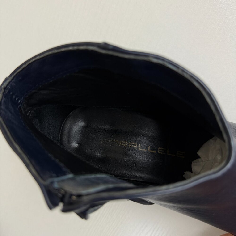EUC Parallele Paris Navy Blue Leather Ankle Boots - Picture 8 of 12